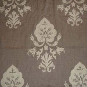Crewel Fabric Konark White on Dark Melange Wool