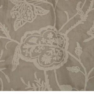 Crewel Fabric Lotus Classic Natural White Silk Organza