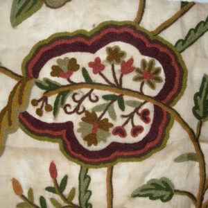 Crewel Fabric Lotus Desert Sand Silk Organza