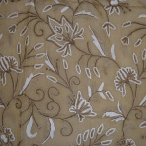 Crewel Fabric Marigold Desert Sand Silk Organza