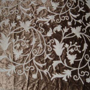 Crewel Fabric Orpheus Bright Chocolate Cotton Viscose Velvet