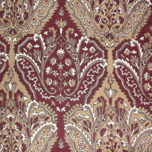 Crewel Fabric Paisley Tapestry  Brights with  Apricot Red Cotton