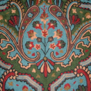 Crewel Fabric Paisley Tapestry Blue Cotton Duck