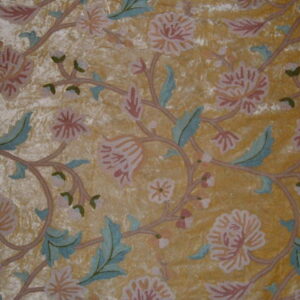 Crewel Fabric Raja Yellow Gold Cotton Viscose Velvet