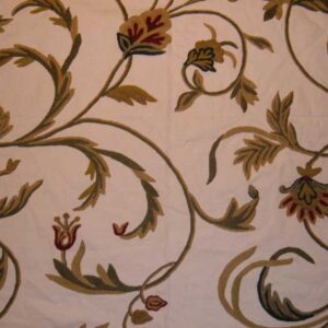 Crewel Fabric Sara Antique White Cotton