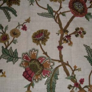 Crewel Fabric Shalimar Natural White Jute