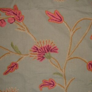 Crewel Fabric Wintertime Khaki Cotton Duck-Singleply