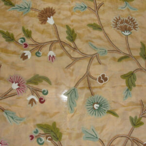 Crewel Fabric Winter Time Hay Gold Silk Organza