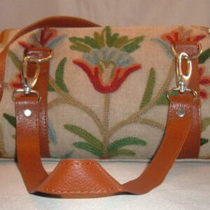 Crewel Handbag Blooming Flower Club Linen