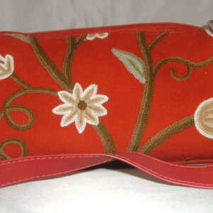 Crewel Handbag Grapes Exotic Red Cotton