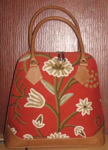 Crewel Grapes Exotic Red Tote