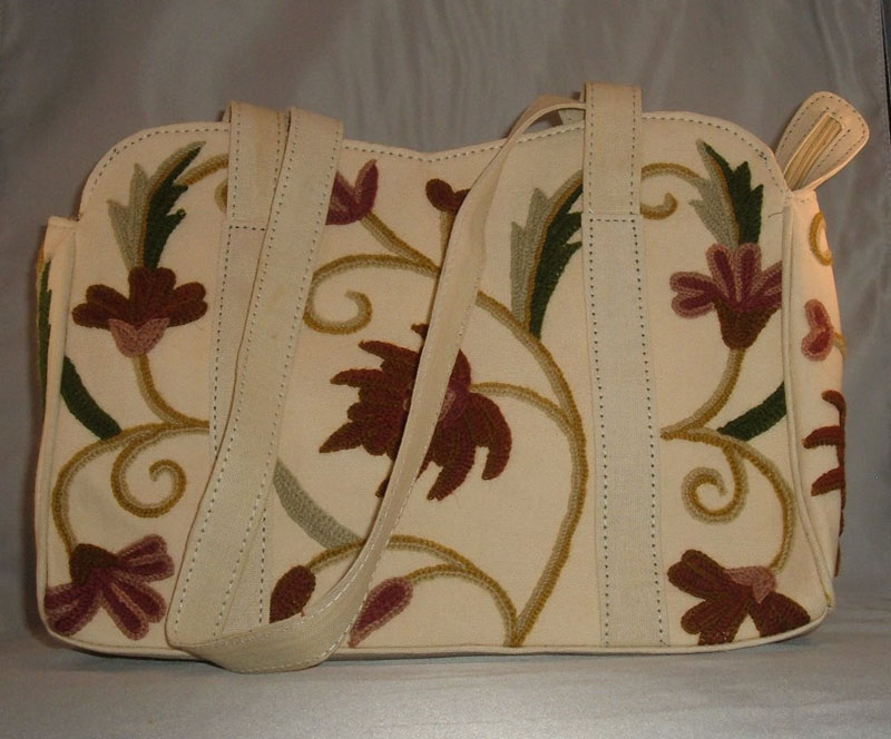 Crewel Handbag Honey Sweet Pine Cotton