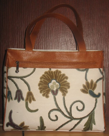 Crewel Handbag Kangaalposh White Cotton