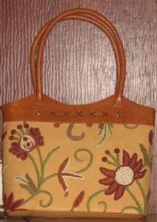 Crewel Handbag Marigold Light Yellow Cotton