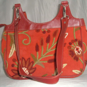 Crewel Handbag Marigold Red Cotton