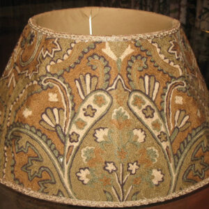 Crewel Lamp Shade Paisley Brown Wool