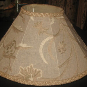 Crewel Lamp Shade Tree of Life Neutrals on Natural Club Linen