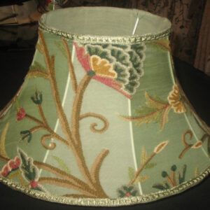 Crewel Lamp Shade Tree of Life Pistachio Silk Organza