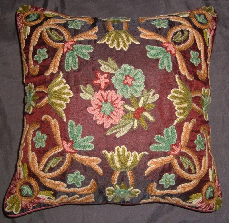 Handcrafted Crewel Pillows and Accent Covers