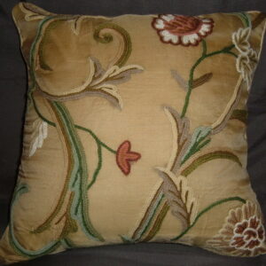 Crewel Pillow Euro Sham Curve Desert Sand Silk Organza