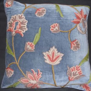 Crewel Pillow Gulabadar Skeesh Cotton Velvet
