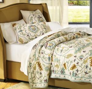 Crewel Chain Stitch Pillow Perro Tonto Multi Cotton Duck