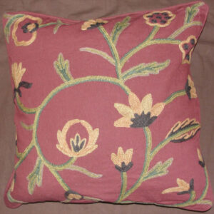 Crewel Pillow Renaissance Villa Multi Cotton Duck