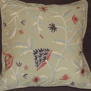 Crewel Pillow Warsi Light Khaki Cotton Duck