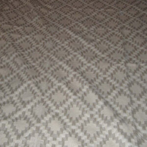 Crewel Rug Diamonds Grey Chain Stitched Wool Rug