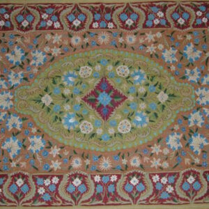 Crewel Rug French Riviera Multi Chain Stitched Wool Rug
