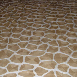 Crewel Rug Giraffe Natural Chain Stitched Wool Rug