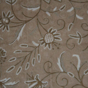 Crewel Rug Marigold Brown Chain Stitched Wool Rug