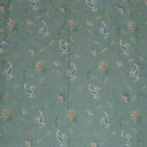 Crewel Rug Paisley Vine Lite Pistachio Chain Stitched Wool Rug