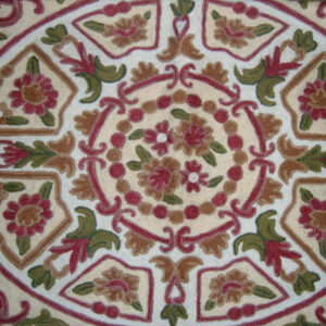 Crewel Rug Royal Garden Multi Chain Stitched Wool Rug