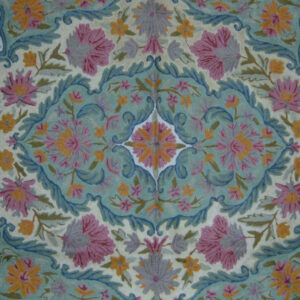 Crewel Rug Shanbagh Multi Chain Stitched Wool Rug
