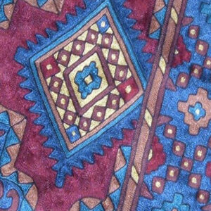 Crewel Rug Southwest Multi Silk Chain Stitched Wool Rug