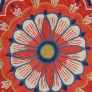 Crewel Rug Surya Red and Blue Chain Stitched Wool Rug