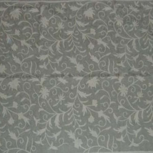 Crewel Rug Tech Neutrals on Grey Chain Stitched Wool Rug
