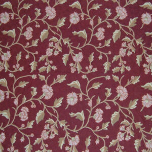 Crewel Rug Wintertime Burgundy Chain Stitched Wool Rug