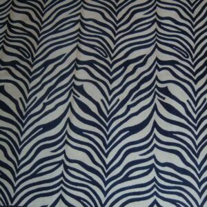 Crewel Rug Zebra Blue Chain Stitched Wool Rug