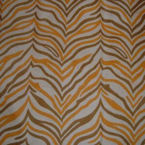 Crewel Rug Zebra Brown Chain Stitched Wool Rug