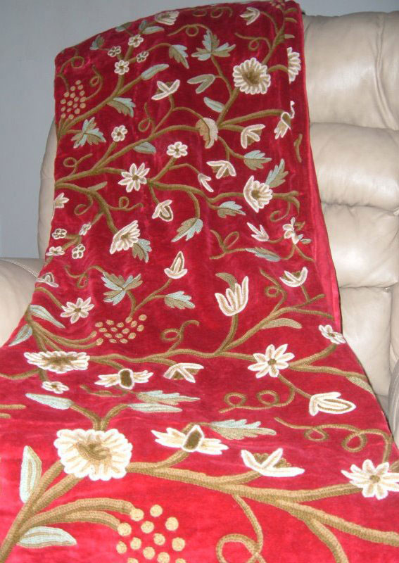 Luxury Hand-Embroidered Crewel Throws