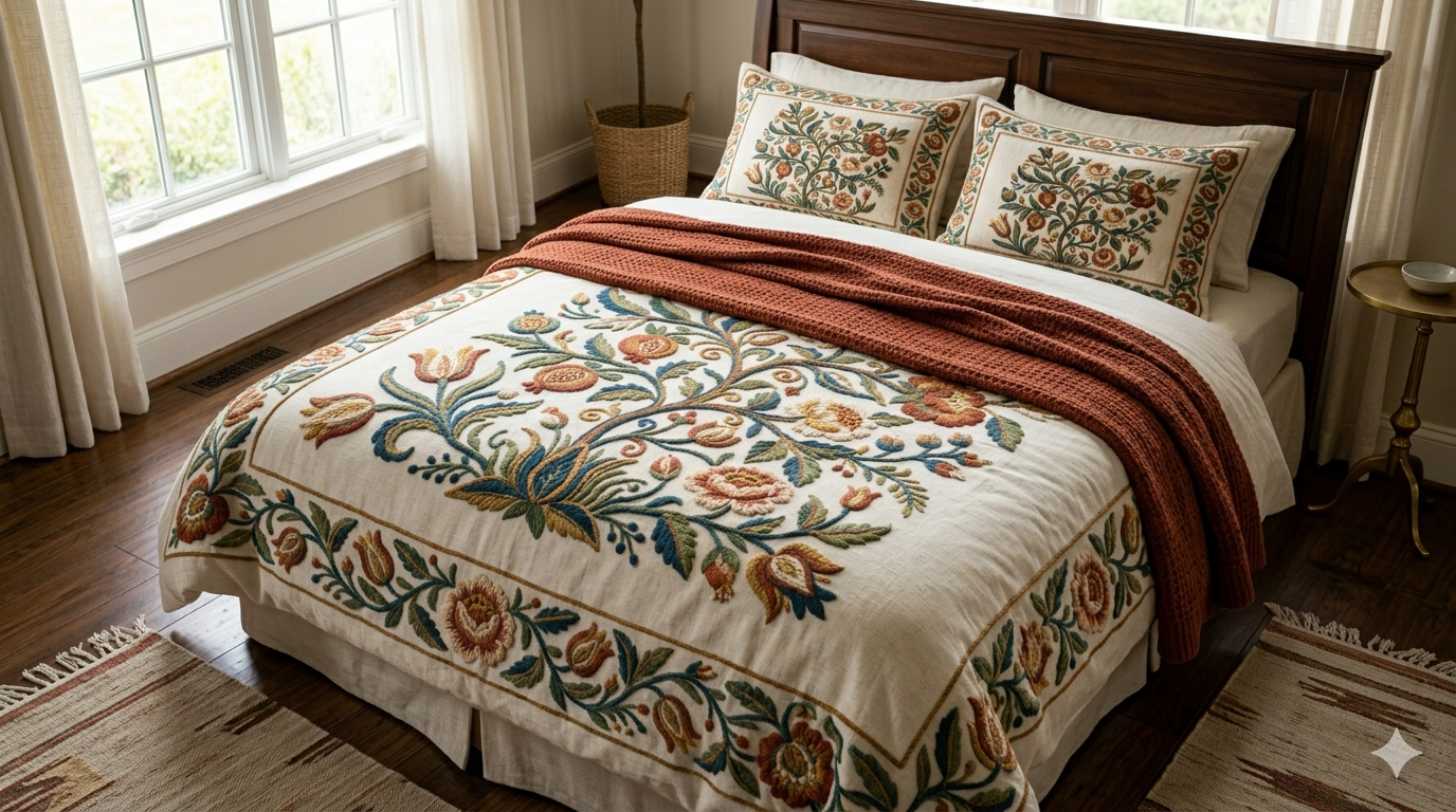 Kashmiri artisan embroidery work