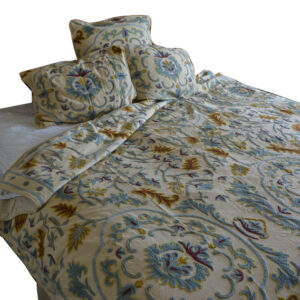 Crewel Bedding Medallion Cream Cotton Duck Duvet Cover