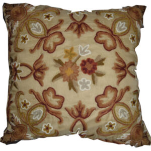 Crewel Pillow Art Nouveau Troy Silk Organza 16×16