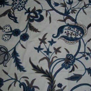 Crewel Fabric Chelsea White Cotton Duck