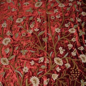 Crewel Fabric Grapes Marries Cotton Viscose Velvet