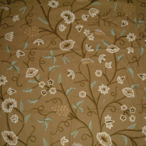 Crewel Fabric Grapes Chocolate Brown Cotton Duck