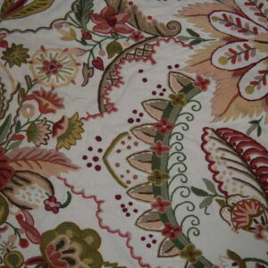 Crewel Fabric Garden of Eden Cream Cotton
