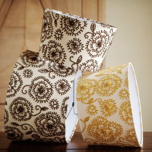 Bloom Embroidered Tapered Drum Yellow Lamp Shade